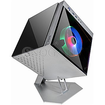 Azza Cube Mini 805 ITX/DTX Gaming Showcase silber