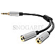 Sharkoon PMP35 Adapter 3.5mm/2x3.5mm schwarz/silber