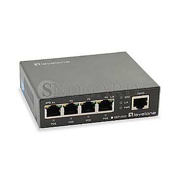 LevelOne GEP-0523 5-Port Desktop Gigabit Switch 60W 4xPoE+
