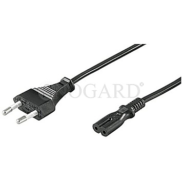 Goobay 51322 Netzkabel Euro/Doppelbuchse 1.8m schwarz