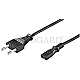 Goobay 51322 Netzkabel Euro/Doppelbuchse 1.8m schwarz