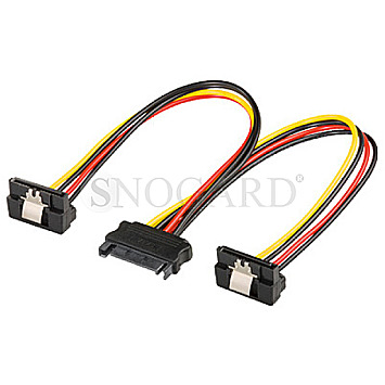 Goobay 95115 Y-Stromkabel SATA/2x SATA 20cm 90 Grad gewinkelt