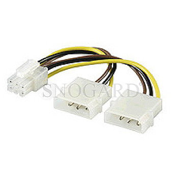 Goobay 51360 PC-Stromkabel intern 2x 4pin Molex -> PCIe 6pin 15cm