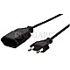 LogiLink CP122 Netzkabel Euro CEE 7/16 Stecker zu Dose 1m schwarz