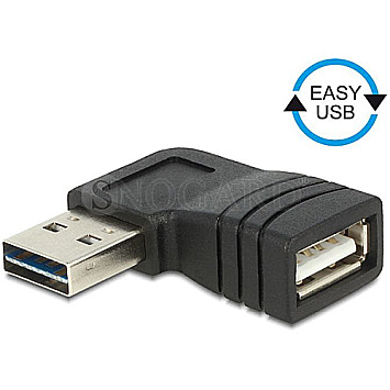 DeLOCK 65522 EASY-USB 2.0 Adapter 2xUSB-A Stecker/Buchse vertikal gewinkelt