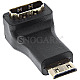 InLine 17690K HDMI Buchse auf Mini-HDMI Stecker Typ C Adapter gewinkelt schwarz