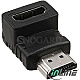 InLine 17600A HDMI Stecker auf HDMI Buchse Adapter gewinkelt schwarz