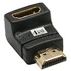 InLine 17600H HDMI Stecker auf HDMI Buchse Adapter unten gewinkelt schwarz