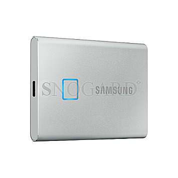 500GB Samsung Portable SSD T7 Touch USB-C 3.1 UASP silber