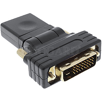 InLine 17660W HDMI Buchse auf DVI Stecker Adapter Buchse 4K flexibler Winkel