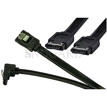 2x S-ATA 6Gb/s Kabel 50cm je 1x gerade+gewinkelte Stecker schwarz