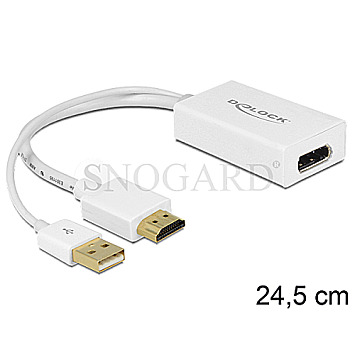 DeLOCK 62496 High Speed HDMI-A Stecker/DisplayPort 1.2 Buchse Adapter 24.5cm