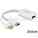 DeLOCK 62496 High Speed HDMI-A Stecker/DisplayPort 1.2 Buchse Adapter 24.5cm