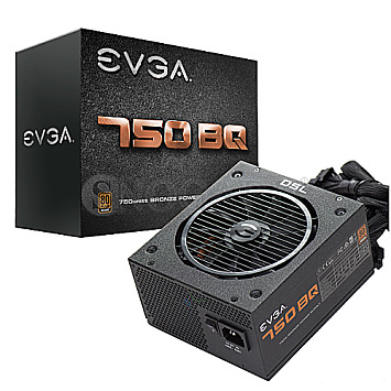 750 Watt EVGA BQ Serie 750 BQ 750W ATX 2.3 teilmodular 80 PLUS Bronze