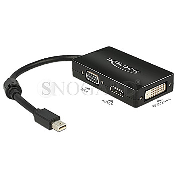 DeLOCK 62631 Mini DisplayPort 1.1 auf VGA/DVI/HDMI Adapterkabel passiv schwarz