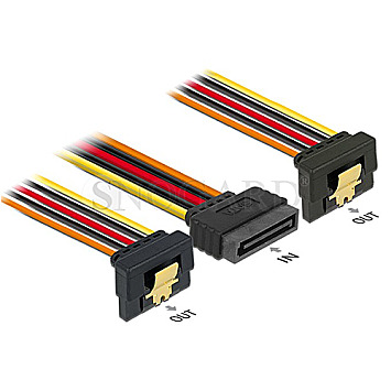 DeLOCK 60145 15pin SATA Strom Stecker auf 2x 15pin SATA Strom Buchse 15cm