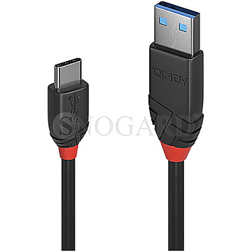 Lindy 36915 USB 3.1 USB Type-C Stecker ->USB Type-A Stecker 50cm schwarz