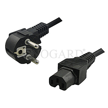 LogiLink CP105 Netzkabel Schutzkontaktstecker 90 Grad gewinkelt 2m schwarz