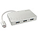 Lindy 43092 USB 3.1 Typ-C 3-Port USB 3.0 Hub mit Power Delivery