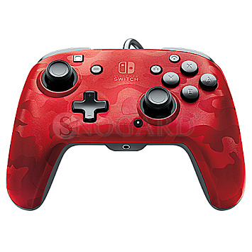 PDP Faceoff Deluxe + Audio Wired Controller Red Camo for Switch