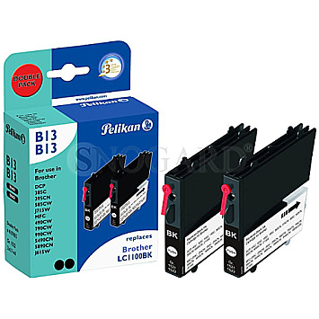 Pelikan 4107855 Brother LC1100 schwarz Doppelpack