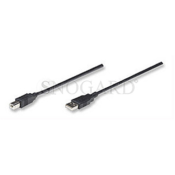 Manhattan 333382 USB 2.0 Kabel A Stecker -> USB 2.0 B Stecker 3m schwarz