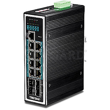 Trendnet TI-PG1284i Industrial Switch 12-Port Gbit Managed PoE+ Metall