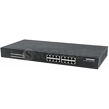 Intellinet 560993 Rackmount Gigabit Switch 16-Port PoE+