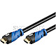 Goobay 72316 Premium High Speed 4K HDMI mit Ethernet Kabel 1m schwarz/blau