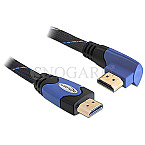 DeLOCK 82957 High Speed HDMI 1.4 mit Ethernet 4K links gewinkelt 3m schwarz/blau