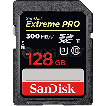 128GB SanDisk ExtremePRO R300/W260 SDXC V90 UHS-II U3 Class 10