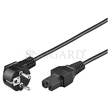 Goobay 93277 Netzkabel Schuko Stecker auf C15 Buchse 2m gewinkelt schwarz