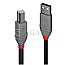 Lindy 36670 Anthra Line USB 2.0 Typ-A/B 20cm schwarz/grau