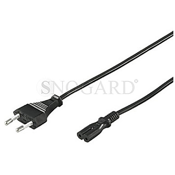 Goobay 50084 Euro C7 Netzkabel mit Eurostecker 1.5m schwarz