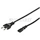 Goobay 50084 Euro C7 Netzkabel mit Eurostecker 1.5m schwarz