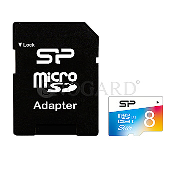 8GB Silicon Power Elite R85/W15 microSDHC UHS-I U1 Class 10 Kit