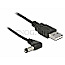 DeLOCK 85588 Stromkabel USB Typ-A -> DC 5.5x2.5 gerade/abgewinkelt 1.5m schwarz