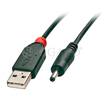 Lindy 70265 Adapterkabel USB 2.0 Typ-A Stecker 2.5/0.7mm DC-Hohlstecker 1.5m
