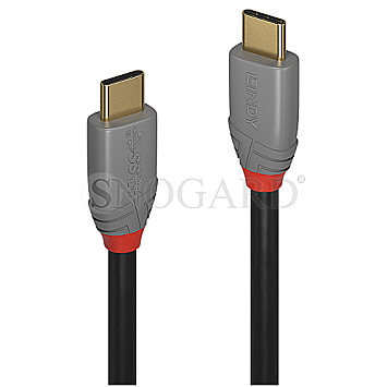Lindy 36900 Anthra Line USB 3.1 Typ-C Kabel 5A PD 50cm schwarz/grau
