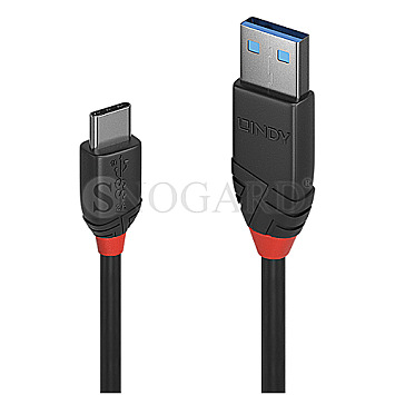 Lindy 36916 USB 3.1 USB Type-C Stecker ->USB Type-A Stecker 1m schwarz