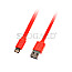 Lindy 31394 Flachbandkabel USB Typ-A / Lightning 1m rot