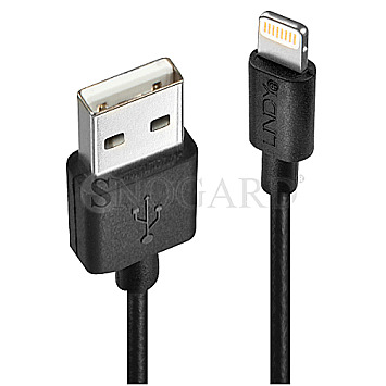 Lindy 31320 Lade-Sync-Kabel USB Typ-A / Lightning 1m schwarz