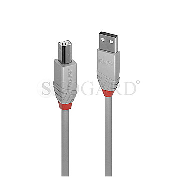 Lindy 36681  Anthra Line USB 2.0 Typ-A/B 50cm grau