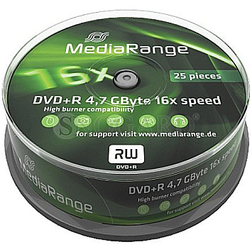 MediaRange MR404 DVD+R 4.7GB 16x 25er Spindel