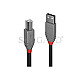 Lindy 36672 Anthra Line USB 2.0 Typ-A/B 1m schwarz/grau