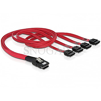 DeLOCK 83057 mini SAS x4 (SFF-8087) auf 4x SATA Kabel 50cm rot