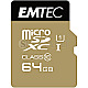 64GB Emtec Gold+ R85/W21 microSDXC UHS-I U1 Class 10 Kit