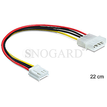 DeLOCK 83184 Stromkabel Molex 4 Pin Stecker -> 4 Pin Floppy Buchse 22cm