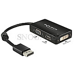 DeLOCK 62656 Adapter DisplayPort 1.1 auf VGA/HDMI/DVI 16cm schwarz