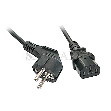 Lindy 30337 IEC-Netzkabel gerade/Schuko Winkelstecker 5m schwarz